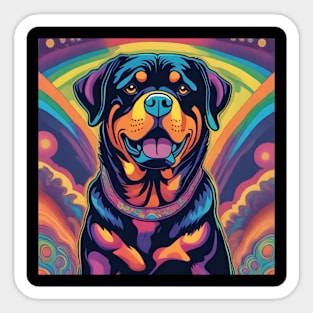 Psychedelic Rottweiler Sticker